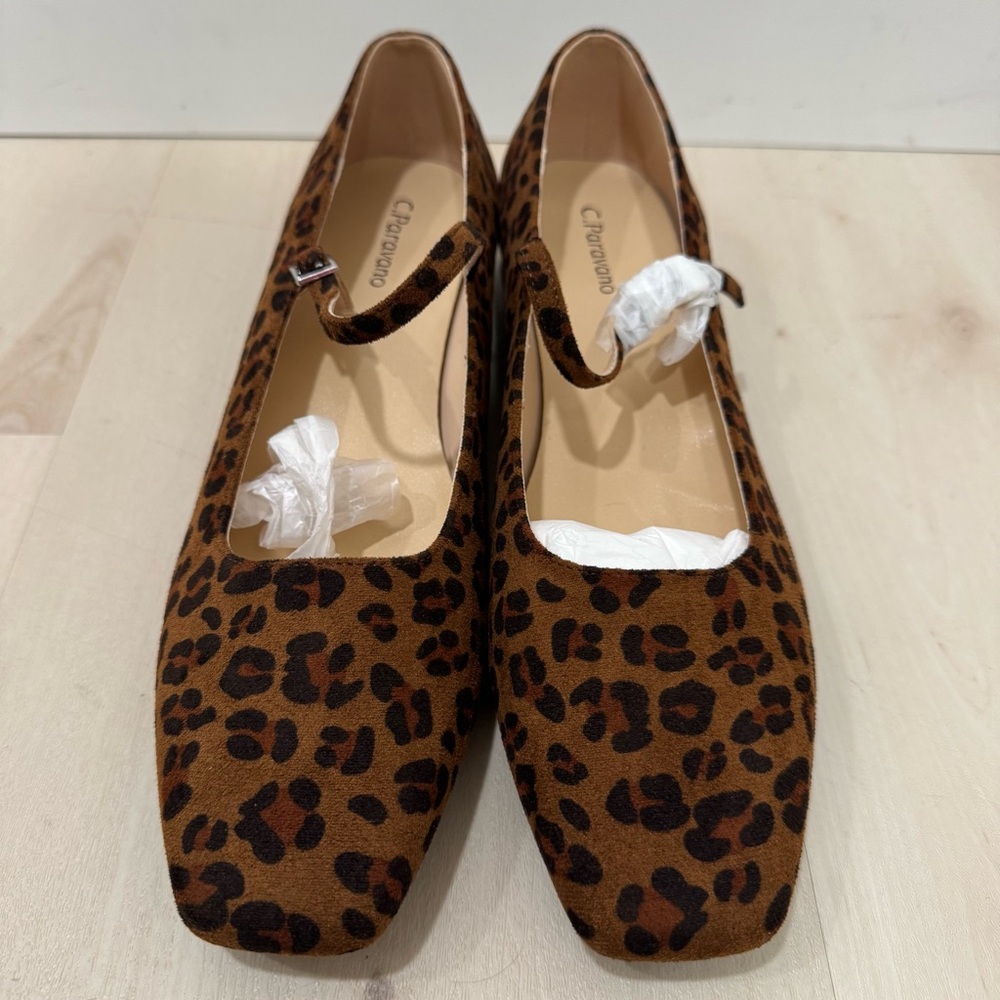 Caparros Leopard Print Mary Jane Flats - Tan/Black - Picture 8 of 16